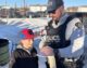 R.C.M.P. members lace up their skates with Whitecourt youth for the first Winter Skate Party